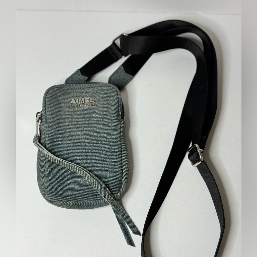 Aimee Kestenberg Women's Just Saying Handbag Purse Blue Denim Crossbody Bag EUc